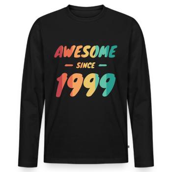 Awesome Since 1999 Geschenkidee Vintage - Männer Premium Bio Langarmshirt - Schwarz - Vorne - Nico (187cm)