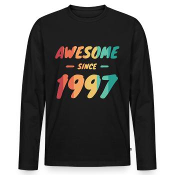 Awesome Since 1997 Gift Idea Vintage - Men's Premium Organic Long Sleeve Shirt - black - Front - Nico (187cm)