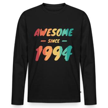 Awesome Since 1994 Geschenkidee Vintage - Männer Premium Bio Langarmshirt - Schwarz - Vorne - Nico (187cm)
