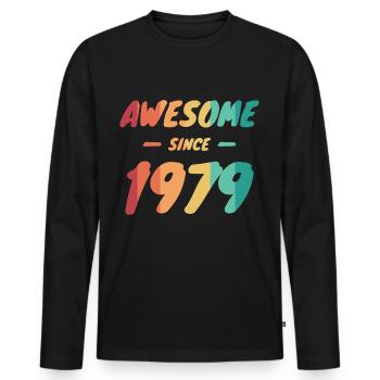 Awesome Since 1979 Geschenkidee Vintage - Männer Premium Bio Langarmshirt - Schwarz - Vorne - Nico (187cm)