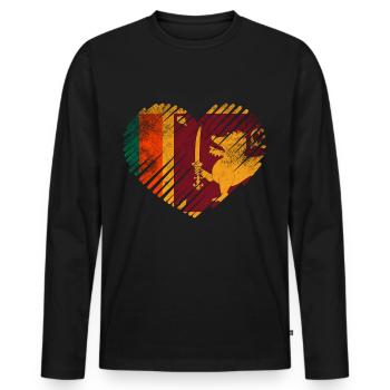 Drapeau du Sri Lanka - T-shirt manches longues Premium bio Homme - noir - Devant - Nico (187cm)