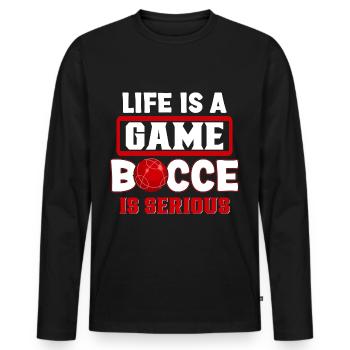 Boccia Spieler Boccia Spiel Boule - Männer Premium Bio Langarmshirt - Schwarz - Vorne - Nico (187cm)