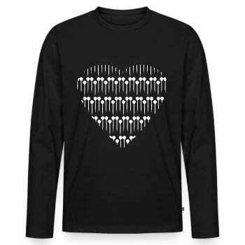 dartheart_white - Männer Premium Bio Langarmshirt - Schwarz - Vorne - Nico (187cm)