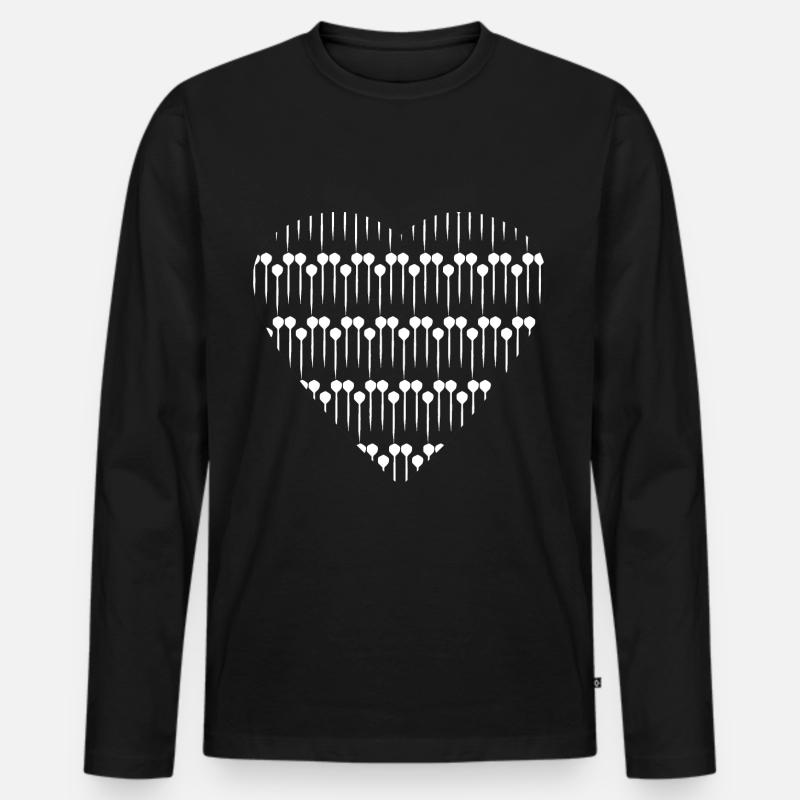 dartheart_white - Männer Premium Bio Langarmshirt - Schwarz
