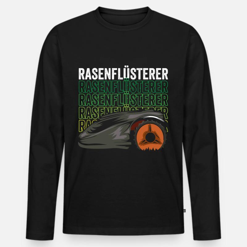 Rasenflüsterer Mähroboter - Männer Premium Bio Langarmshirt - Schwarz