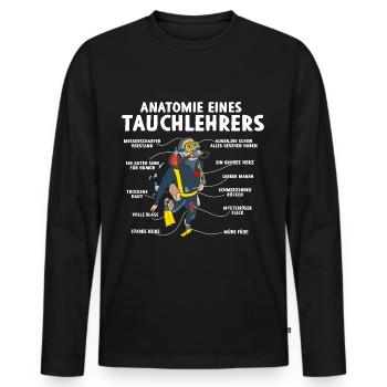 Anatomie eines Tauchlehrers - Männer Premium Bio Langarmshirt - Schwarz - Vorne - Nico (187cm)