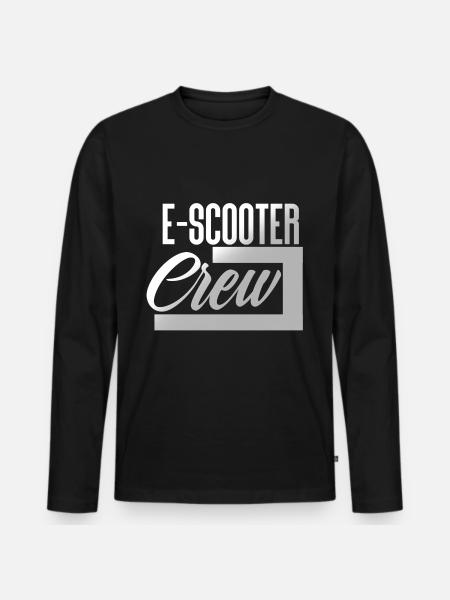 E Scooter Roller Elektroroller - Männer Premium Bio Langarmshirt - Schwarz