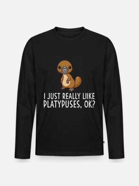 Platypus - Men's Premium Organic Long Sleeve Shirt - black