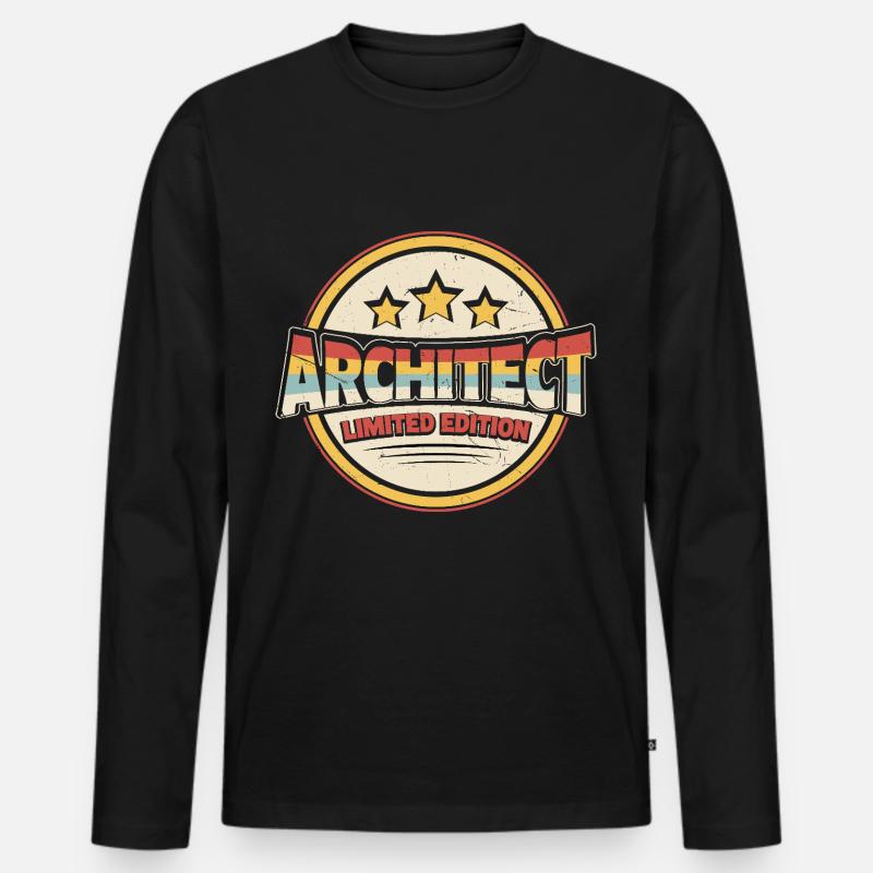Architekt - Männer Premium Bio Langarmshirt - Schwarz