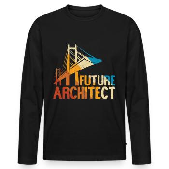 Architecte - T-shirt manches longues Premium bio Homme - noir - Devant - Nico (187cm)