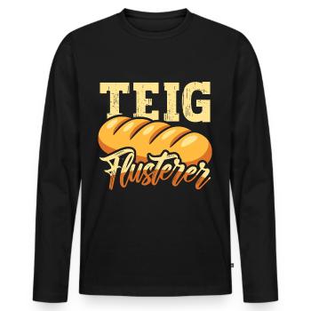 Teig-Flüsterer Bäcker - Männer Premium Bio Langarmshirt - Schwarz - Vorne - Nico (187cm)