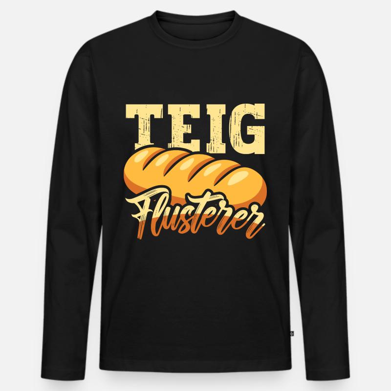 Teig-Flüsterer Bäcker - Männer Premium Bio Langarmshirt - Schwarz