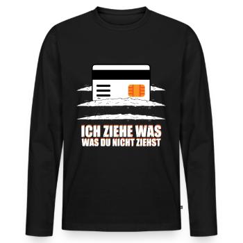 Ich Ziehe Was Was Du Nicht Ziehst Tekk HardTekk - Männer Premium Bio Langarmshirt - Schwarz - Vorne - Nico (187cm)