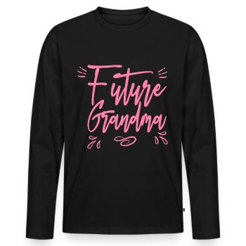 Future Grandma Grandma Grandmother Grandmother - Men's Premium Organic Long Sleeve Shirt - black - Front - Nico (187cm)