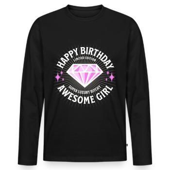 Conception d’anniversaire de fille géniale pour les femmes - T-shirt manches longues Premium bio Homme - noir - Devant - Nico (187cm)