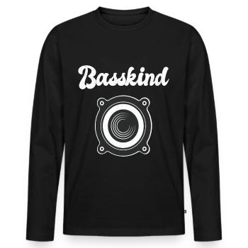 Basskind Rave, Techno Club EDM Trance Festival - Männer Premium Bio Langarmshirt - Schwarz - Vorne - Nico (187cm)
