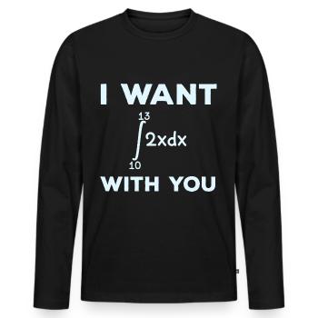 I want 69 with you Mathematik Integral Mathelehrer - Männer Premium Bio Langarmshirt - Schwarz - Vorne - Nico (187cm)