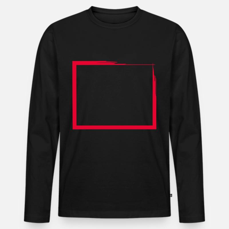 Viereck - Männer Premium Bio Langarmshirt - Schwarz