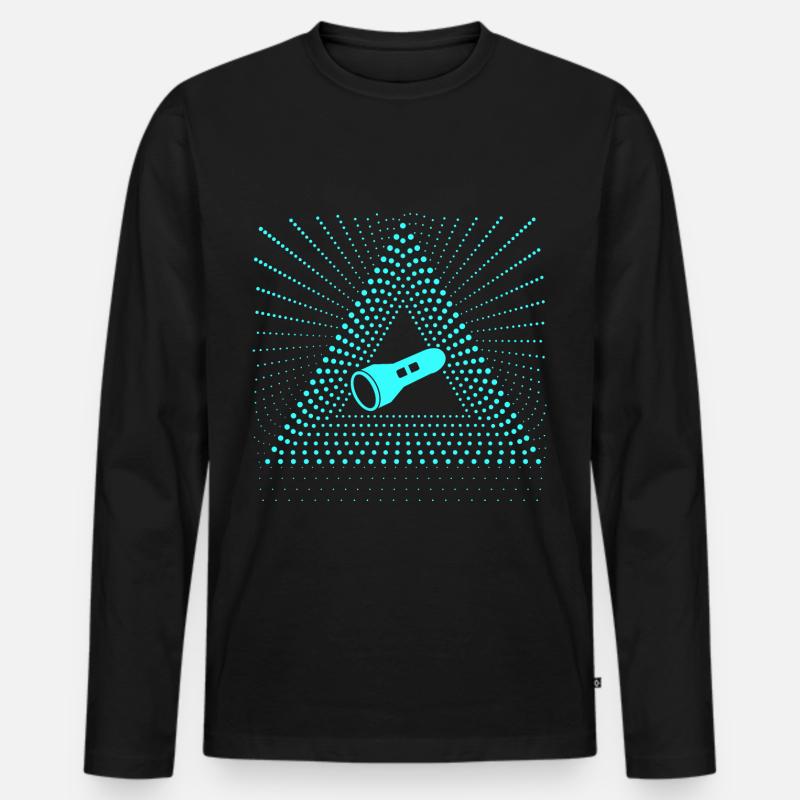 Taschenlampe Leuchtend Glänzend Hell Strahlend - Männer Premium Bio Langarmshirt - Schwarz