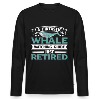 Whale Watching Whale Watching Orca Blue Whale - Men's Premium Organic Long Sleeve Shirt - black - Front - Nico (187cm)