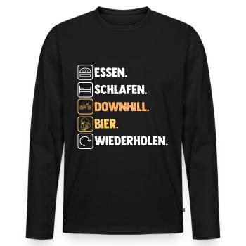 Mountainbike Bier Fahrrad Downhill - Männer Premium Bio Langarmshirt - Schwarz - Vorne - Nico (187cm)