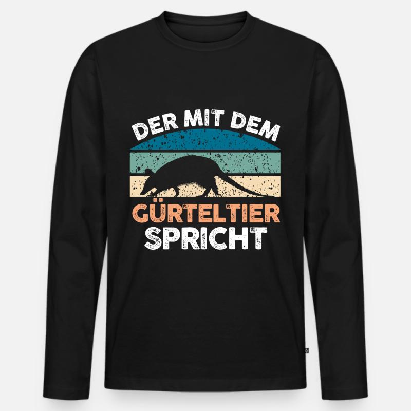 Gürteltier - Männer Premium Bio Langarmshirt - Schwarz