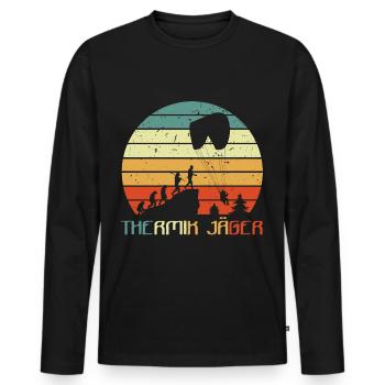 Thermiques Hunter Base Jumper Parapente Parapente - T-shirt manches longues Premium bio Homme - noir - Devant - Nico (187cm)