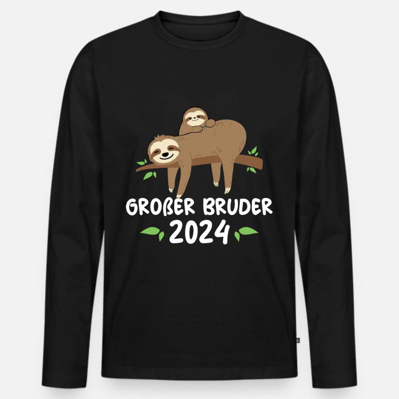 Großer Bruder 2024 - Männer Premium Bio Langarmshirt - Schwarz
