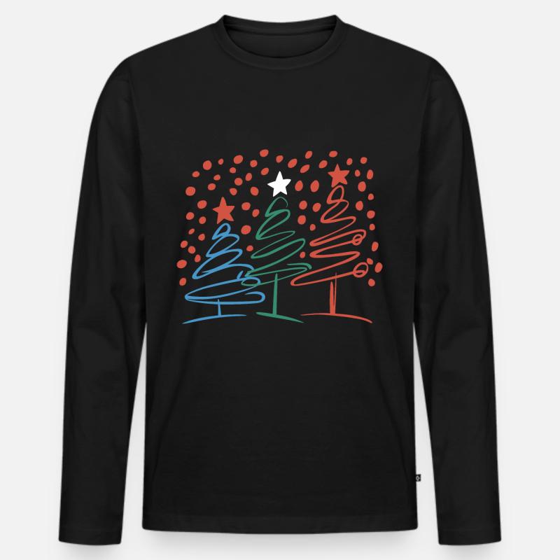 Weihnachtsbaum Christbaum Weihnachten - Männer Premium Bio Langarmshirt - Schwarz