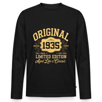 Original 1935 - 90e anniversaire Édition classique - T-shirt manches longues Premium bio Homme - noir - Devant - Nico (187cm)