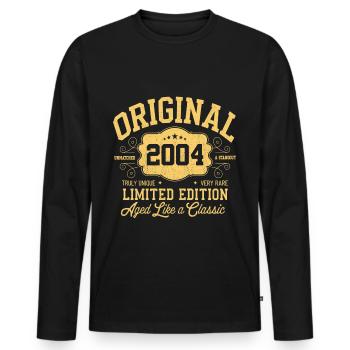 Original 2004 - 20e anniversaire Édition classique - T-shirt manches longues Premium bio Homme - noir - Devant - Nico (187cm)