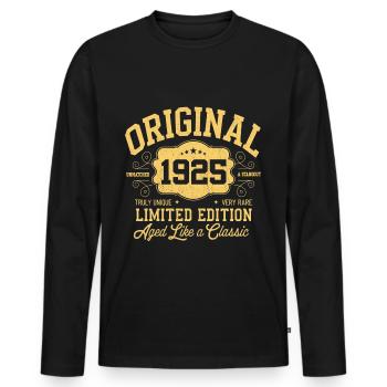 Original 1925 - 100e anniversaire Édition classique - T-shirt manches longues Premium bio Homme - noir - Devant - Nico (187cm)