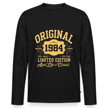 Original 1984 - 40e anniversaire Édition classique - T-shirt manches longues Premium bio Homme - noir - Devant - Nico (187cm)