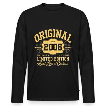 Original 2006 - 18e anniversaire Édition classique - T-shirt manches longues Premium bio Homme - noir - Devant - Nico (187cm)