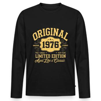 Original 1976 - Anniversaire 1976 Édition classique - T-shirt manches longues Premium bio Homme - noir - Devant - Nico (187cm)