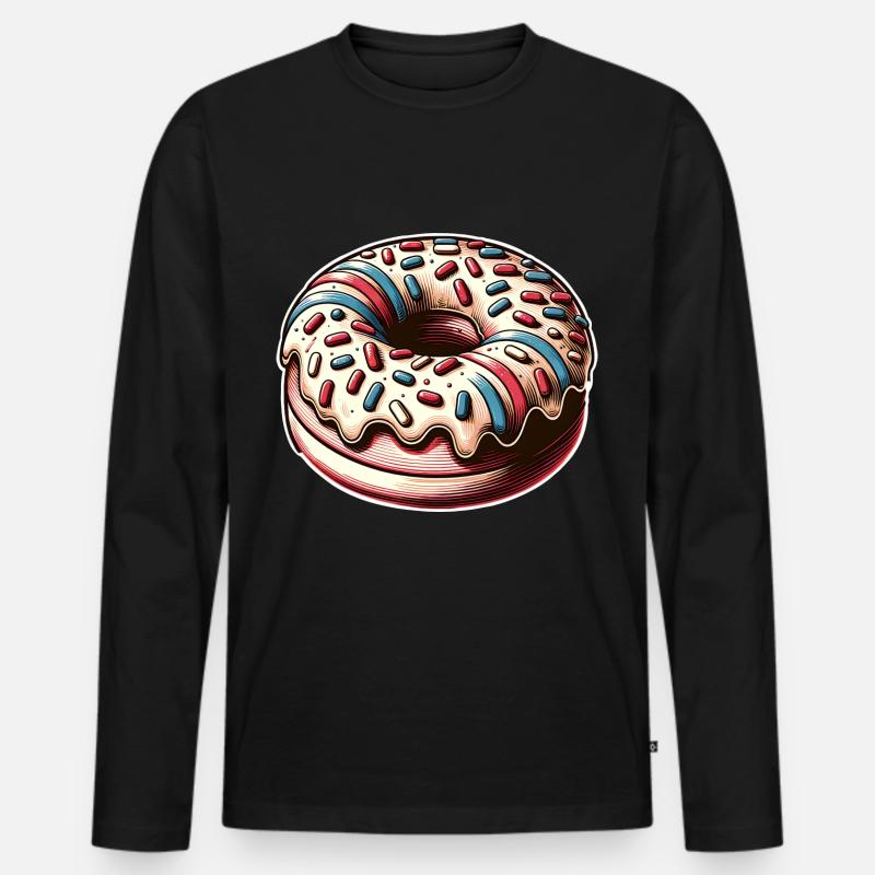 Donut - Männer Premium Bio Langarmshirt - Schwarz
