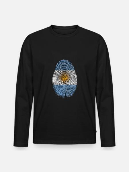 Argentina - Men's Premium Organic Long Sleeve Shirt - black