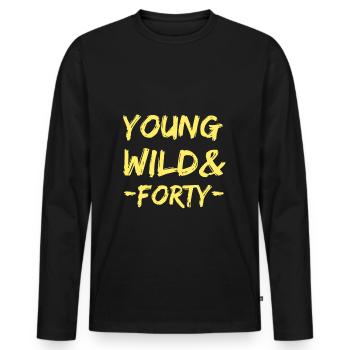 Young Wild Forty - Men's Premium Organic Long Sleeve Shirt - black - Front - Nico (187cm)