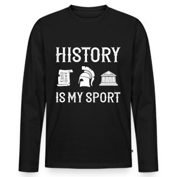 Professeur d’histoire Professeur de leçon Historien - T-shirt manches longues Premium bio Homme - noir - Devant - Nico (187cm)