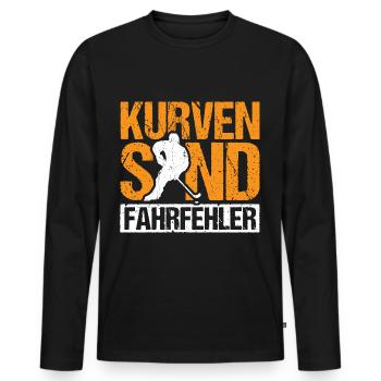 Eishockey Kurven sind Fahrfehler - Männer Premium Bio Langarmshirt - Schwarz - Vorne - Nico (187cm)