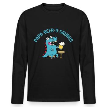 Father's Day gift for dad for Men's Day - Men's Premium Organic Long Sleeve Shirt - black - Front - Nico (187cm)