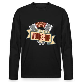 Cadeau de fête des pères pour papa pour la fête des hommes - T-shirt manches longues Premium bio Homme - noir - Devant - Nico (187cm)