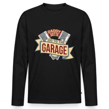 Cadeau de fête des pères pour papa pour la fête des hommes - T-shirt manches longues Premium bio Homme - noir - Devant - Nico (187cm)
