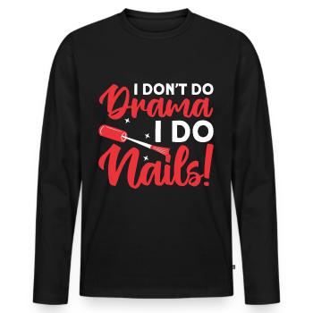 Nail Polish Nail Design Manicure Nail Studio Nails - Men's Premium Organic Long Sleeve Shirt - black - Front - Nico (187cm)