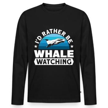 Whale Watching Whale Watching Orca Blue Whale - Men's Premium Organic Long Sleeve Shirt - black - Front - Nico (187cm)