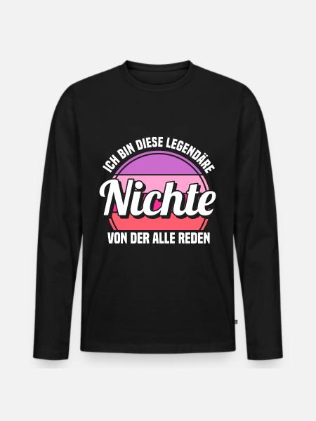 Nichte - Männer Premium Bio Langarmshirt - Schwarz
