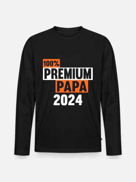 Werdender Papa 2031 - Männer Premium Bio Langarmshirt - Schwarz