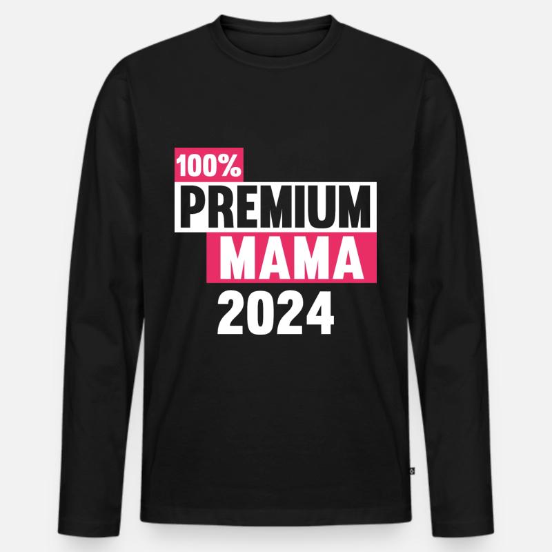 Werdende Mama 2024 - Männer Premium Bio Langarmshirt - Schwarz