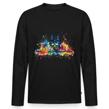 Cologne Kölle Carnival Gebützt Kölle Alaaf Jeck Party - Men's Premium Organic Long Sleeve Shirt - black - Front - Nico (187cm)