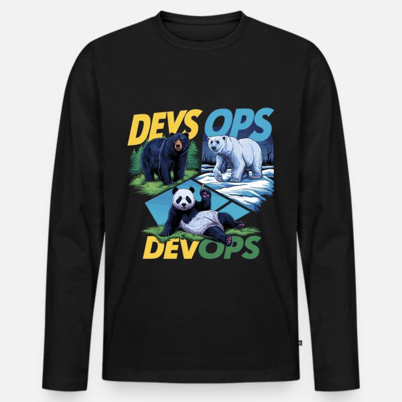 Devops - Männer Premium Bio Langarmshirt - Schwarz